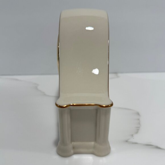 VTG Lenox Fruits of Life Mantel Clock Embossed 24K Gold Trim WORKING - Picture 6 of 12